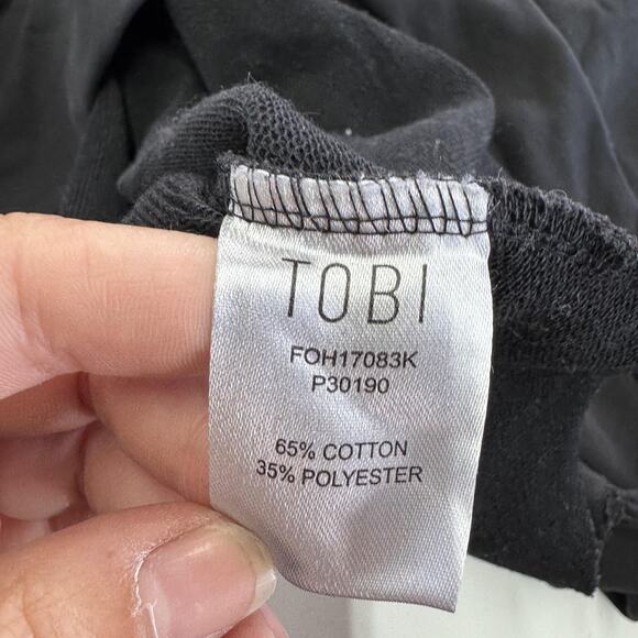 Tobi Sweater Womens Small Black‎ Distressed Pullover Asymmetrical Hem Grunge S/P - Picture 4 of 7